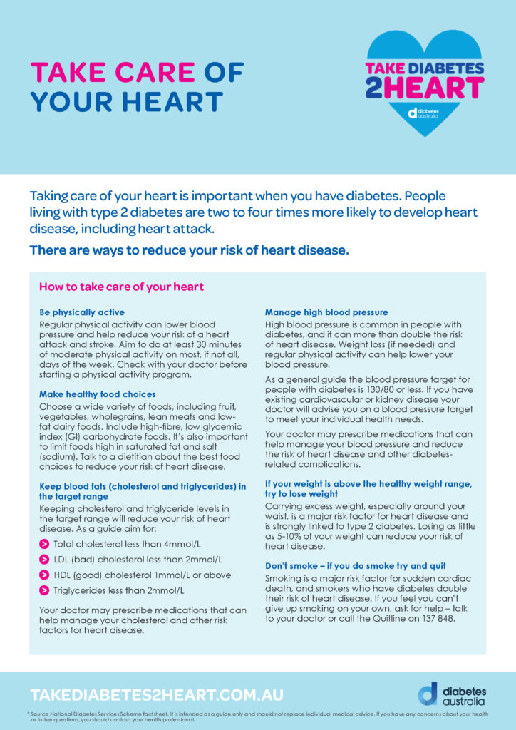 Take care of your heart fact sheet